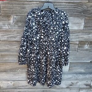 Who What Wear Black Dress With White Flower Pattern Size XxL